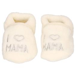 Foto van Kraamkado babyslofjes creme wit i love mama 18-19 - sloffen - kinderen