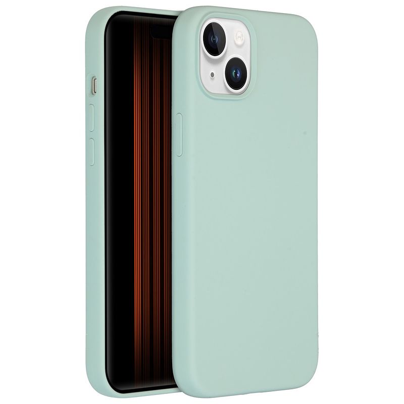 Foto van Accezz liquid silicone backcover iphone 15 plus telefoonhoesje blauw