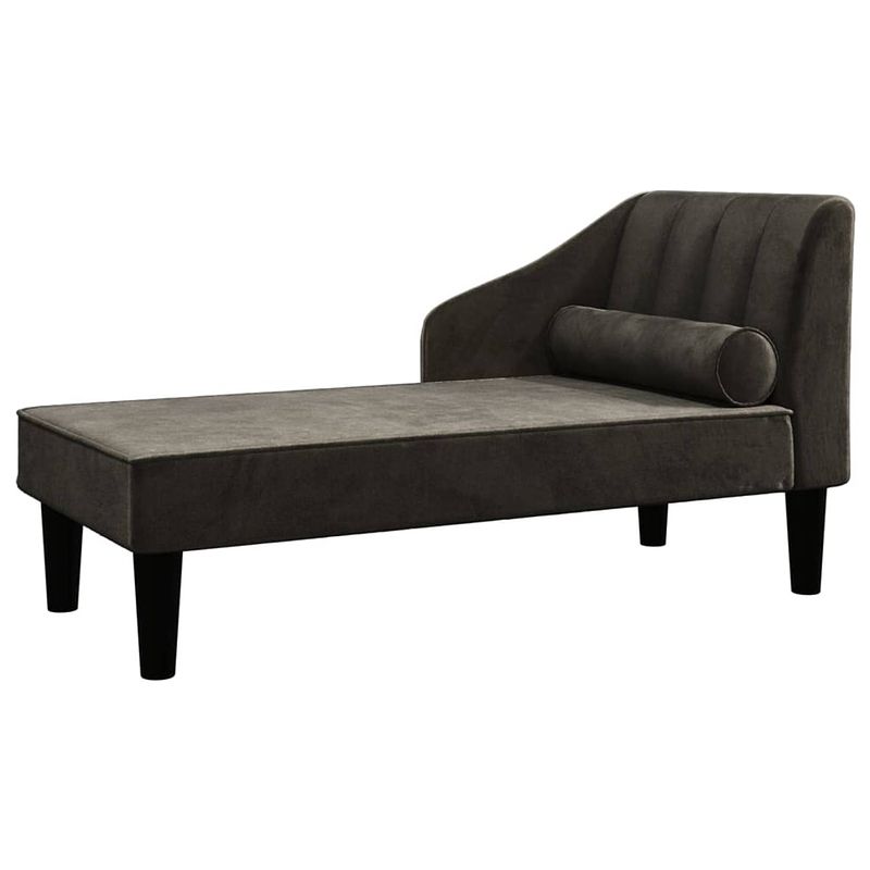 Foto van The living store chaise longue - velvet - 120x57x63 cm - zwart