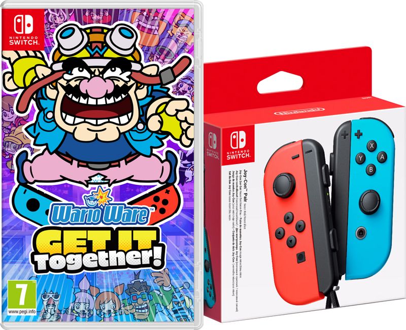 Foto van Wario ware: get it together nintendo switch + joy-con set rood/blauw