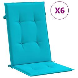 Foto van Vidaxl stoelkussens hoge rugleuning 6 st stof turquoise