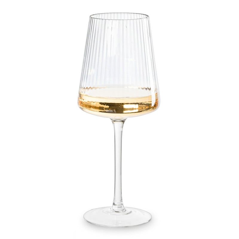 Foto van Wijnglas ribbel groot - glas - 400 ml