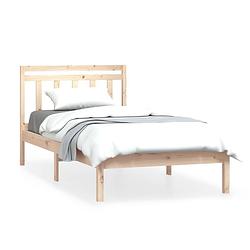 Foto van The living store bedframe massief grenenhout 205.5 x 106 x 100 cm - rustieke uitstraling