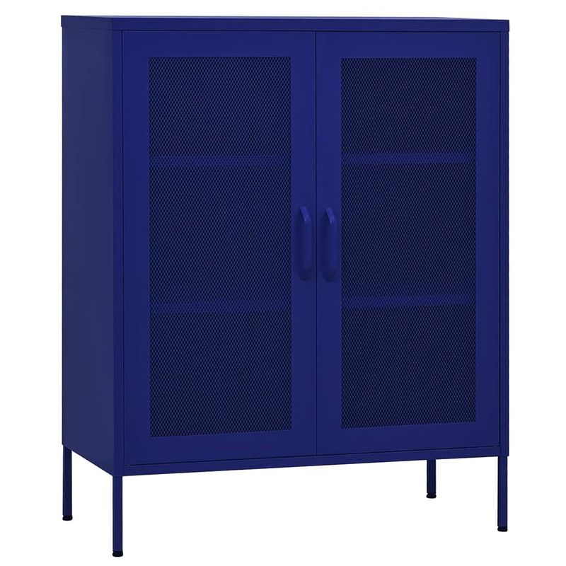 Foto van The living store opbergkast marineblauw 80x35x101.5 cm - staal - 2 verstelbare schappen