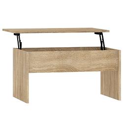 Foto van The living store salontafel lift-top - sonoma eiken - 80 x 50.5 x 41.5 cm - ruimtebesparend