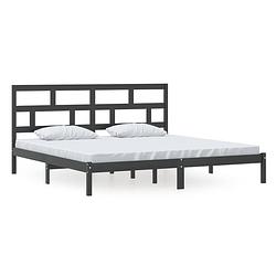 Foto van Vidaxl bedframe massief grenenhout zwart 200x200 cm