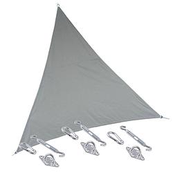Foto van Premium kwaliteit schaduwdoek/zonnescherm shae driehoek beige 3 x 3 x 3 meter met ophanghaken - schaduwdoeken