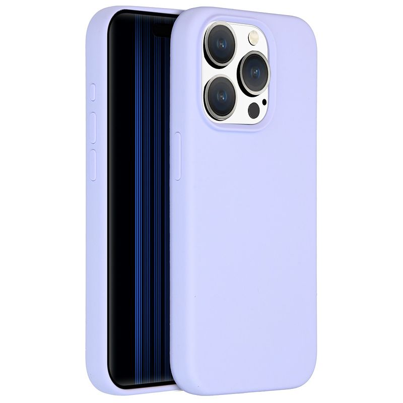 Foto van Accezz liquid silicone backcover iphone 15 pro telefoonhoesje paars