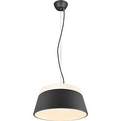 Foto van Led hanglamp - trion barnaness - e27 fitting - 3-lichts - rond - mat zwart - aluminium