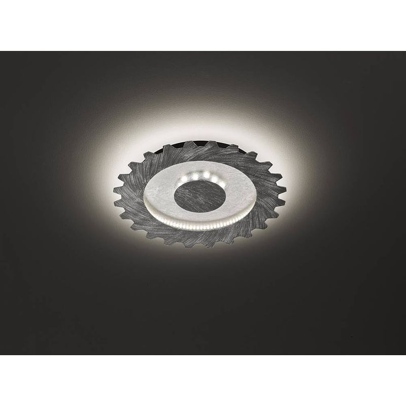 Foto van Wofi 9301.02.70.8400 leif led-plafondlamp 27 w zilver, aluminium