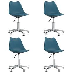 Foto van Vidaxl eetkamerstoelen draaibaar 4 st kunstleer turquoise