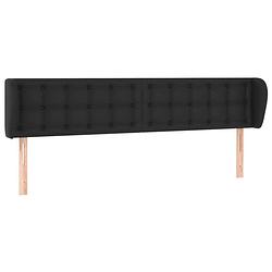 Foto van The living store klassiek hoofdbord - zwart kunstleer - verstelbare hoogte - stevige poten - comfortabele ondersteuning