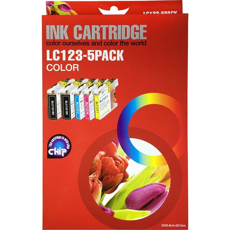 Foto van Huismerk brother lc-123 multipack zwart en kleur cartridge