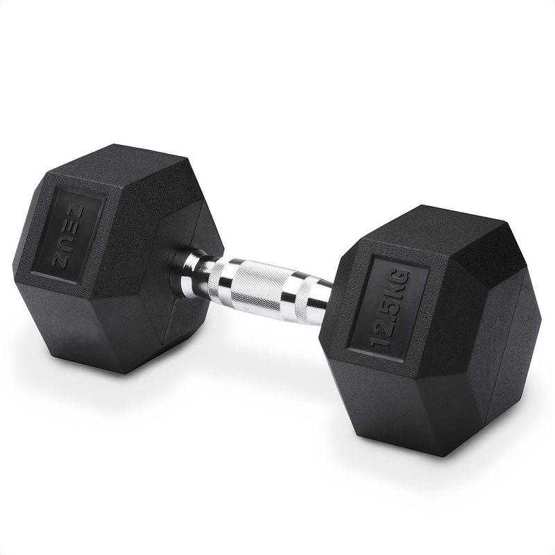 Foto van Zeuz hexa dumbbell 1 stuk 12,5 kg - hexagon gewichten - crossfit, fitness & krachttraining