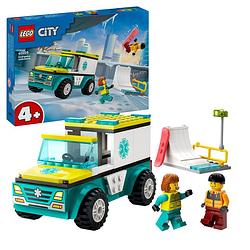 Foto van Lego city ambulance en snowboarder 60403