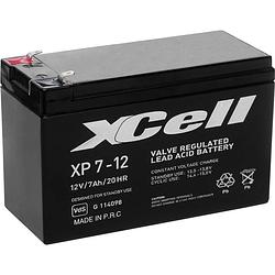 Foto van Xcell xp712f2 loodaccu 12 v 7 ah loodvlies (agm) (b x h x d) 151 x 94 x 65 mm kabelschoen 6.35 mm onderhoudsvrij, vds-certificering