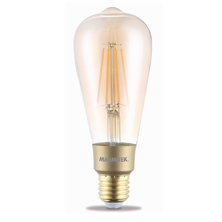 Foto van Marmitek glow xli - smart wi-fi led filament bulb xl - e27 | 650 lumen | 6 w = 40 w smartverlichting transparant