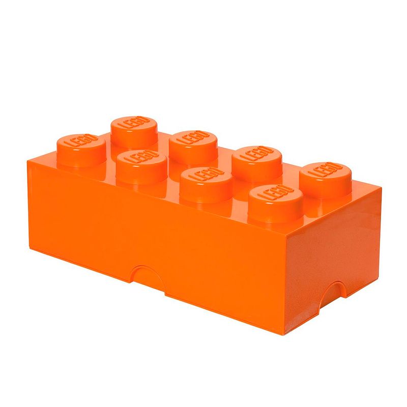 Foto van Lego brick 8 opbergbox - oranje