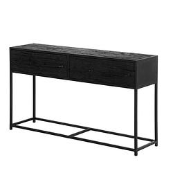 Foto van Giga meubel sidetable - zwart - 140cm - hout - sidetable pure black