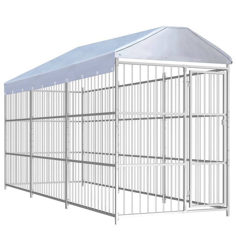 Foto van Vidaxl hondenkennel voor buiten met dak 450x150x200 cm