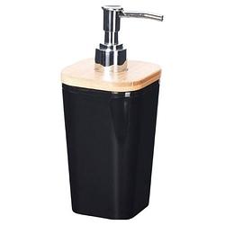 Foto van Orange85 zeepdispenser - pompje - zwart - bamboe - staand - badkamer - keuken - handmatig