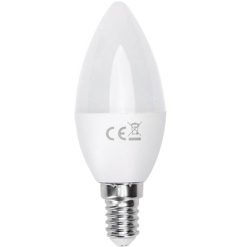 Foto van Led lamp - smart led - aigi kiyona - bulb c37 - 7w - e14 fitting - slimme led - wifi led - aanpasbare kleur - mat wit -