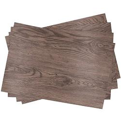 Foto van 4x placemat bruin hout print 45 cm - placemats