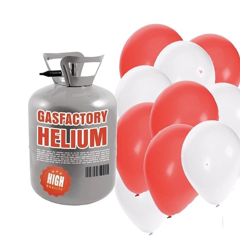 Foto van Helium tank met 50 valentijn ballonnen - heliumtank