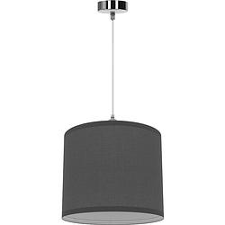 Foto van Led hanglamp - hangverlichting - aigi utra - e27 fitting - rond - mat grijs - kunststof
