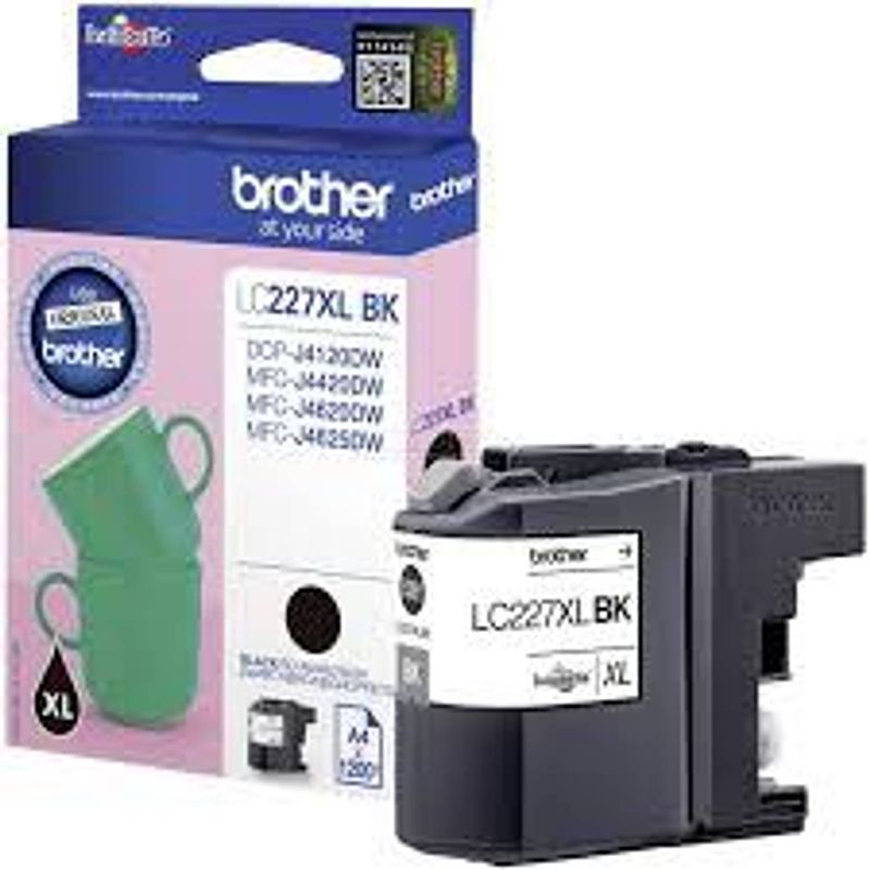 Foto van Brother inktcartridge, 1.200 pagina'ss, oem lc-227xlbk, zwart 5 stuks