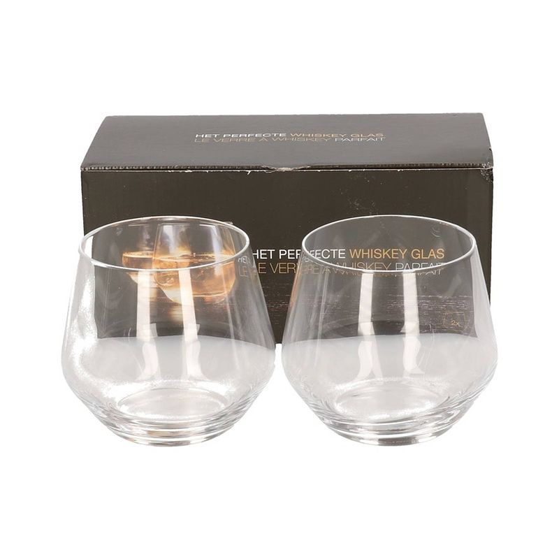 Foto van 2x whisky glazen transparant 360 ml - whisky glas 2 stuks