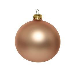 Foto van Kerstballen glas d10 cm toffee 4st kerst