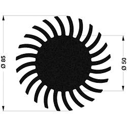 Foto van Fischer elektronik sk 572 10 sa led-koellichaam 2.3 k/w (ø x h) 85 mm x 10 mm