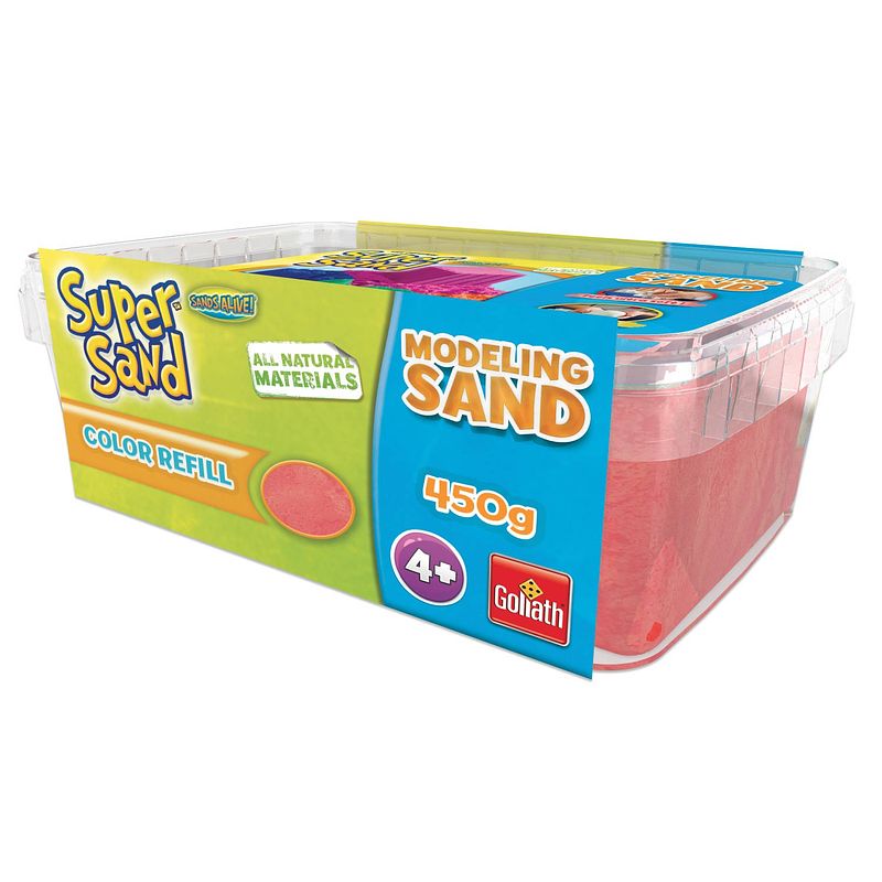 Foto van Goliath super sand speelzand rood 450 gram