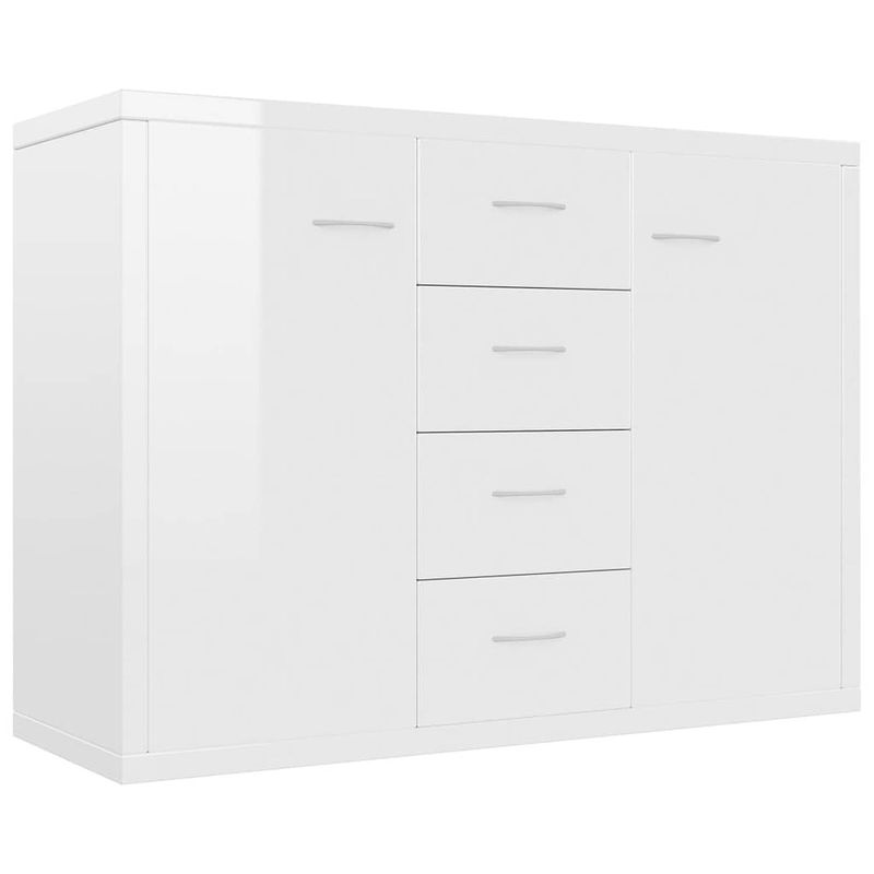 Foto van Vidaxl dressoir 88x30x65 cm spaanplaat hoogglans wit