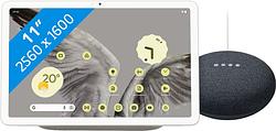 Foto van Google pixel tablet 128gb wifi crème + nest mini grijs