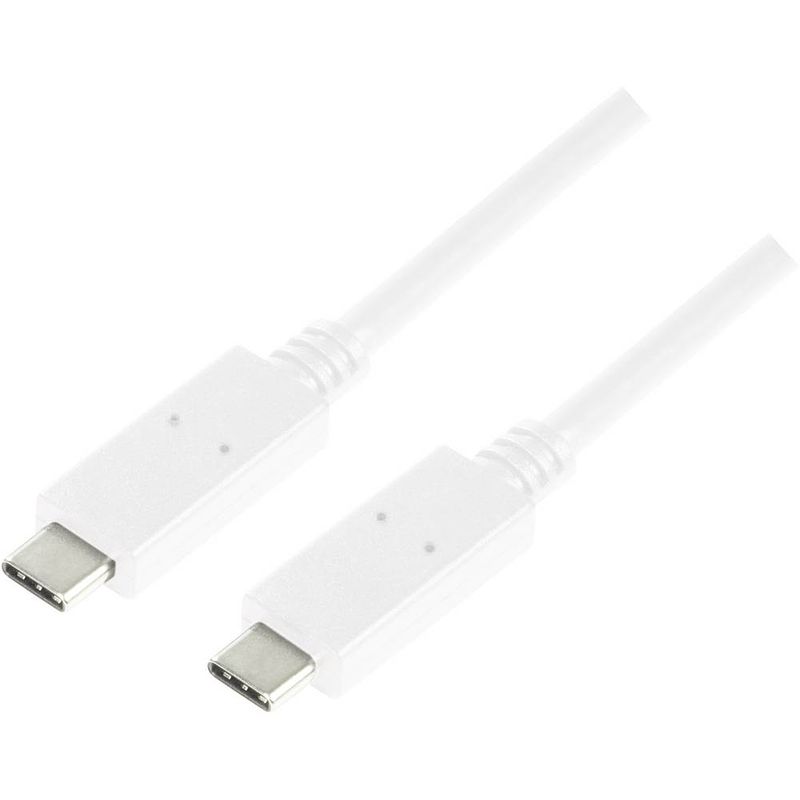 Foto van Logilink usb-kabel usb 3.2 gen1 (usb 3.0 / usb 3.1 gen1) usb-c stekker, usb-c stekker 1.00 m wit cu0131