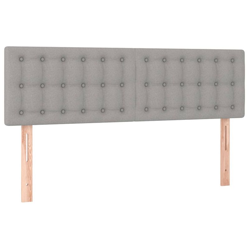 Foto van The living store hoofdbord - classic - bed - 144 x 5 x 78/88 cm - lichtgrijs