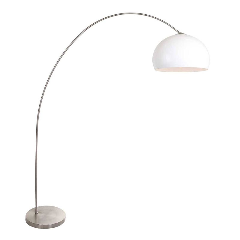 Foto van Mexlite solva vloerlamp - e27 (grote fitting) - staal en wit