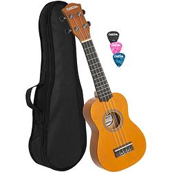 Foto van Cascha hh 3964 sopraan ukelele geel met tas en plectra