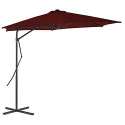 Foto van The living store parasol bordeauxrood 300 x 230 cm - uv-beschermend en gemakkelijk schoon te maken - inclusief