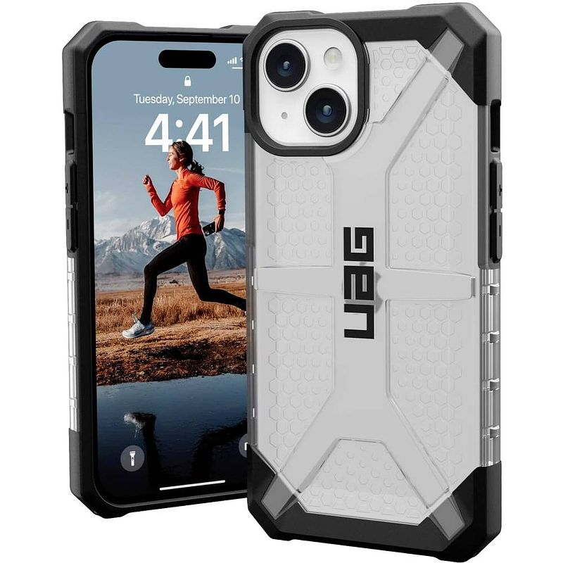 Foto van Urban armor gear plasma backcover apple iphone 15 ice, transparant