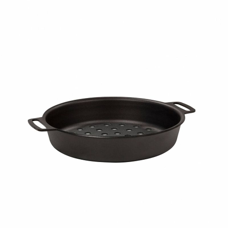 Foto van Kockums - grillpan met perforatie, ø 24 cm, bbq, oven, ingebrand koolstofstaal - kockums