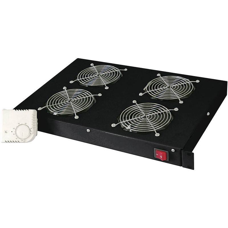 Foto van Digitus dn-19 fan-4-ho-sw 19 inch 4 x patchkast-ventilator 1 he zwart