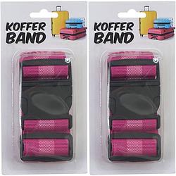 Foto van Kofferriem/bagageriem - 2x - 180 cm - roze - kofferriemen