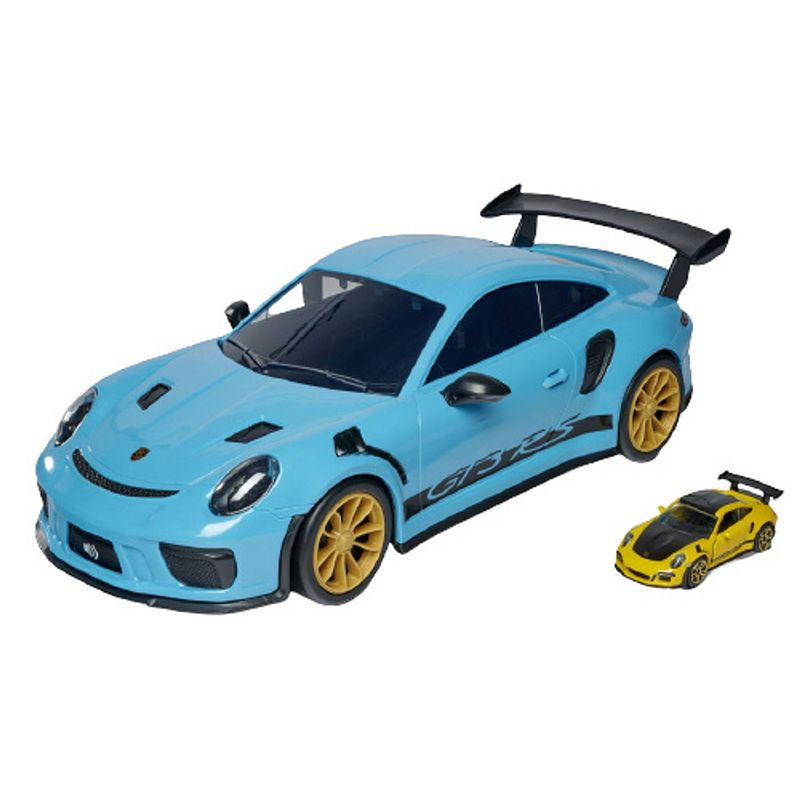 Foto van Majorette draagkoffer porsche 911 gt3 rs 35 cm blauw 2-delig