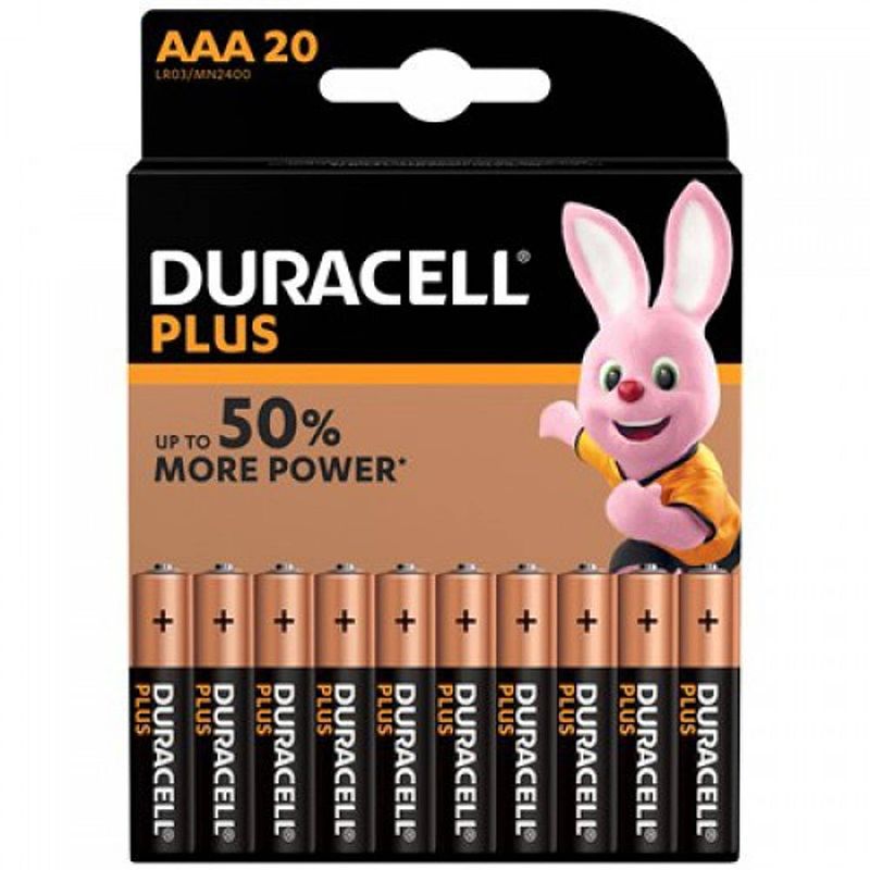 Foto van Duracell batterijen aaa plus lr03/mn2400 20 stuks