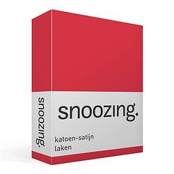 Foto van Snoozing - katoen-satijn - laken - eenpersoons - 200x260 - rood