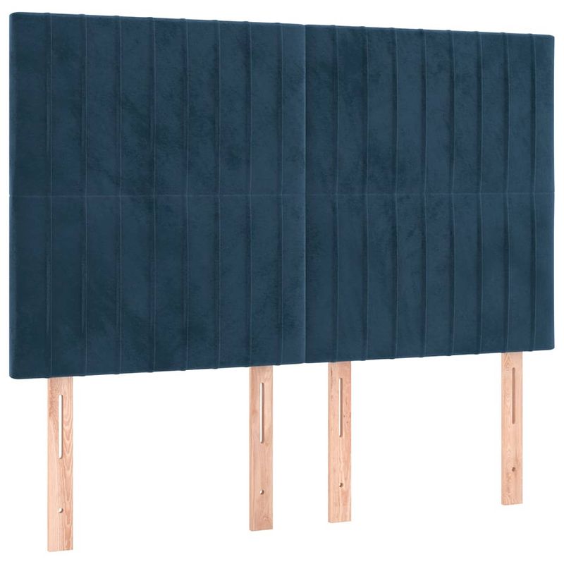 Foto van Vidaxl hoofdborden 4 st 72x5x78/88 cm fluweel donkerblauw