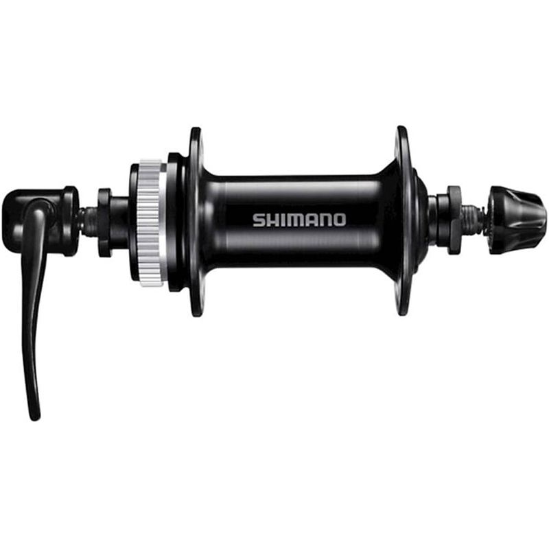 Foto van Shimano voornaaf hb-qc300 100/36 center lock zwart